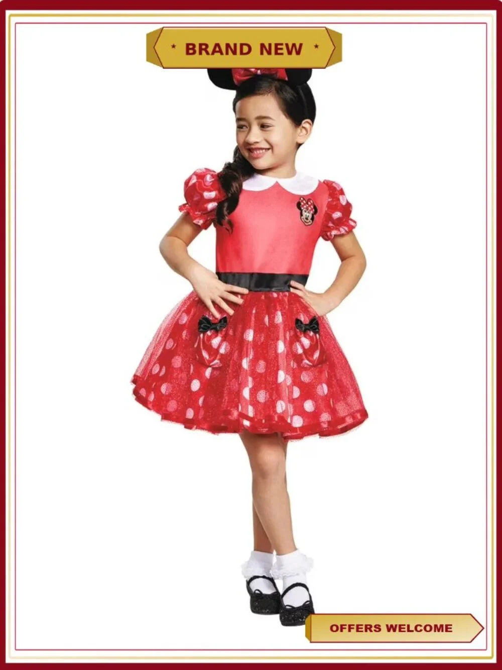 Toddler Girls Minnie Mouse Dress Costume 2T Halloween Dress Up